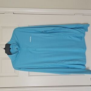 Hiskywin UNISEX Lightweight Quarter Zip Long Sleeved Athletic Shirt BLUE XXL